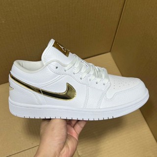 純原現貨實拍aj1白金色耐克低幫闆鞋Jordan Air Jordan 1 low 百搭 潮搭 舒適日常 防滑輕便減震耐