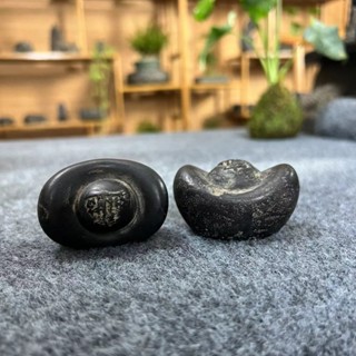 新中式半手工金元寶茶桌招財進寶客廳擺件純天然仿古擺件
