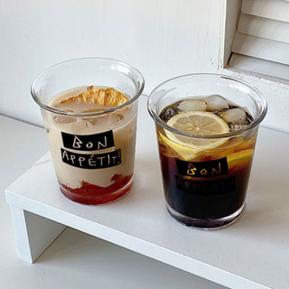 D0613翻口杯網紅玻璃杯茶水杯子 韓式ins風咖啡杯牛奶果汁杯 果茶杯冷飲杯冰咖啡杯300ml喝水杯子家用杯