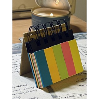 新品現貨硬殼5色彩虹標籤便籤貼紙粘標記熒光書籤多功能索引便利學習20250601