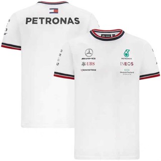【臺灣出貨+熱銷】 F1長袖白色T恤賽車服AMG車隊春秋新款汽車工作衣車迷定製越野歐美