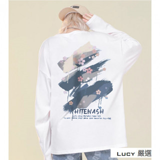 Lucy💕大尺碼長袖上衣 長袖T恤 寬鬆上衣oversize 休閒上衣 t恤女 中長款上衣 打底衫 下半身失蹤上衣