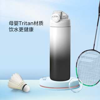 [HAIYASTORE]現貨｜Tritan運動水壺 漸變色大容量塑膠吸管水杯 健身瓶 夏季便攜隨行杯