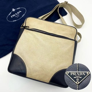 PRADA 肩揹包 米色 皮革 mercari 日本直送 二手