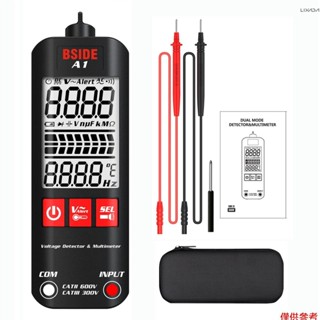 BSIDE A1 迷你萬用表 LCD 數字測試儀電壓檢測器 2000 計數 DC/AC 電壓頻率電阻 NCV 連續性火線