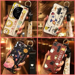 夏普 Aquos R9 Pro/SH-54E 矽膠防汙後蓋防震軟殼支架防塵腕帶耐用環防震可愛手機支架腕帶手機殼