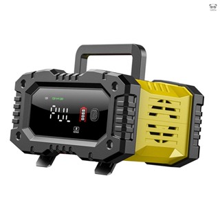 12V/10A 24V/5A 便攜式汽車電池充電器 帶LED數顯大屏 機車電瓶充電機 7階段自動充電 黃色 美規100