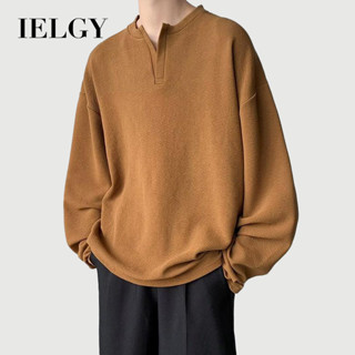 IELGY 男士長袖時尚休閒寬鬆純色上衣