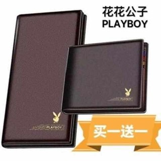 皮夾男 男用皮夾 買一送一花花公子男士錢包長款皮質感真皮新款大容量薄款皮夾卡包