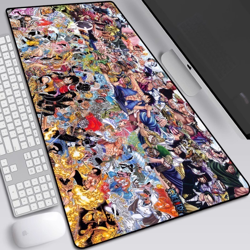 【台灣發貨】ONEPIECE航海王索隆路飛海賊王鼠標墊 防水鎖邊辦公桌墊 超大鍵盤墊