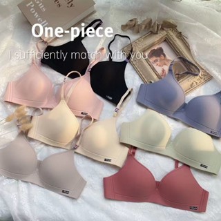 優選精品#一片式無痕內衣女無鋼圈少女學生舒適透氣簡約文胸超薄款英倫半島6DAILY
