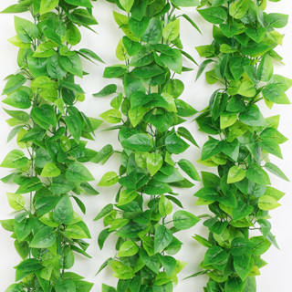 2186人模擬藤條綠蘿葉塑膠假花裝飾室內綠藤蔓植物假樹葉壁掛遮擋綠葉子