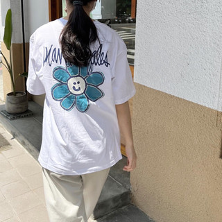 【台現】Mark Gonzales 短袖 短踢 WHATITISNT小飛人短T 百搭 背後花朵 短袖 情侶同款 韓國代購