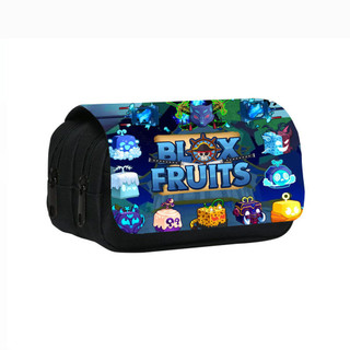 ROBLOX blox fruits印花雙層筆袋惡魔果實中小學生兒童鉛筆文具盒 大容量 雙層筆袋 惡魔果實 鉛筆文具袋