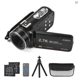 Andoer 2.7K高畫質DV攝像機 4800萬畫素 16X數位變焦 3.0英寸IPS觸控式螢幕 支援人臉識別 笑臉捕捉 電