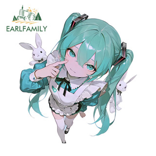 EARLFAMILY Hastune Miku 汽車貼紙可愛藝術防刮筆記本電腦 VAN 摩托車手推車 3D 貼花時尚防水