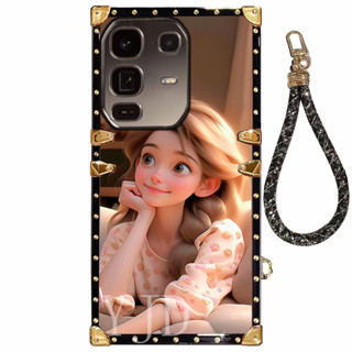 YJD Infinix Note 50 Pro 女孩風格手繩直邊防摔手機殼