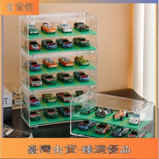 臻選優品【全網最低價】多美卡1:64模擬汽車模型停車場車庫模型場景透明展示盒玩具車收納