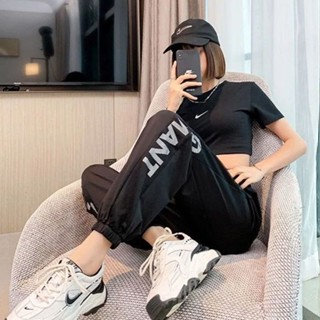 新品現貨冰絲運動褲女春夏季薄款寬鬆束腳印花九分褲外穿哈倫防曬速乾褲子20250607