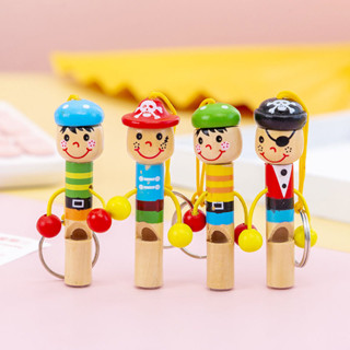 新品現貨木質口哨手工哨子幼兒園小禮品海盜口哨玩具兒童吹奏樂器哨鑰匙扣20250612