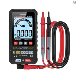 HABOTEST 數字萬用表 交/直流電壓測量 4000計數 自動識別/手動選擇模式 背光LCD屏 帶手電筒 HT124