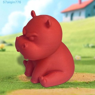 AIQIN 3D 列印河馬公仔,靈活手工微型河馬擺件,汽車擺件創意 5cm 多彩憤怒小河馬家居裝飾
