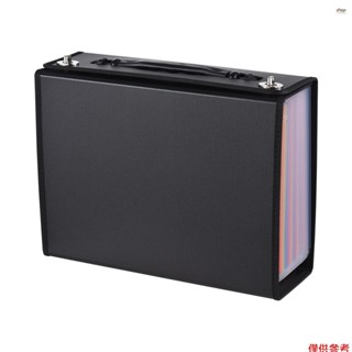 全新 Accordian 檔案夾管理器 24 個口袋可擴充套件檔案盒帶封面 A4 信紙大小檔案管理器彩虹色適用於家庭辦公室學