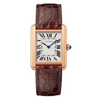 Cartier 卡地亞坦克系列精鋼18K玫瑰金石英手錶女表W5200025