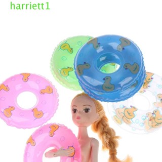 HARRIETT娃娃屋微型游泳圈,黃鴨充氣迷你戒指游泳玩具,DIY娃娃配件裝扮鴨子洗澡浮救生帶模型