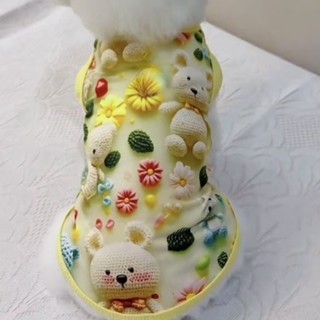 【限時特惠】Pawsjoy寵物立體小熊卡通風背心防塵3D花衣小型犬通用狗狗貓咪衣服防掉毛夏季透氣寵物衣服