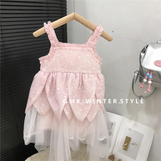 【HOT 本舖】童裝 女童夏季連衣裙女寶寶甜美公主裙小女孩洋氣吊帶裙兒童夏裝禮服裙