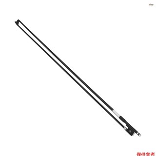 全新 4/4 小提琴小提琴弓碳纖維圓棒烏木蛙黑色馬毛平衡良好