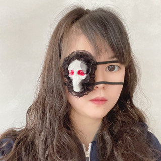 聖節骷髏海盜眼罩COS裝扮單眼眼罩獨眼龍男女海盜眼罩蕾絲眼罩[ljl]