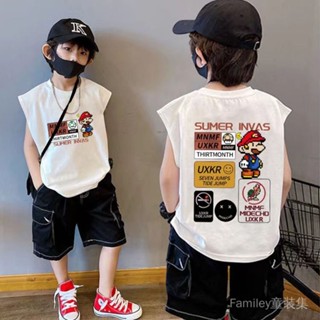 【飯米粒童裝】兒童男童夏裝背心韓版新款100純棉上衣夏季無袖洋氣T恤薄款中小童
