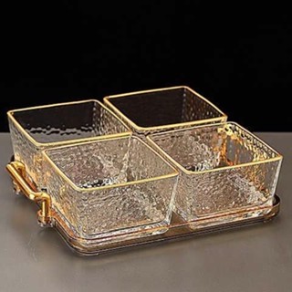 ✨新品 臺灣出貨 免運✨歐式乾果盤亞克力客廳家用零食分格盤輕奢商用水果糖果小吃擺盤