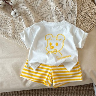 新店特惠兒童夏季純棉傢居服套裝男童女童寬鬆睡衣寶寶卡通空調服薄款休閒