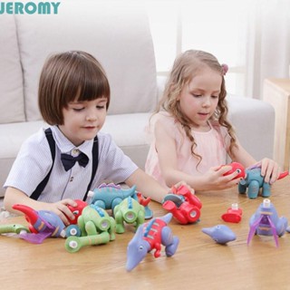 JEROMYDIY兒童恐龍玩具,可拆卸的總成磁性恐龍玩具,拼圖塑膠科學與教育模擬動物恐龍模型