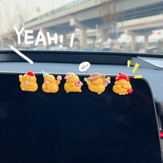 車用中控臺裝飾貼螢幕擺件小黃雞小可愛迷你車飾後照鏡小擺件 3HHY
