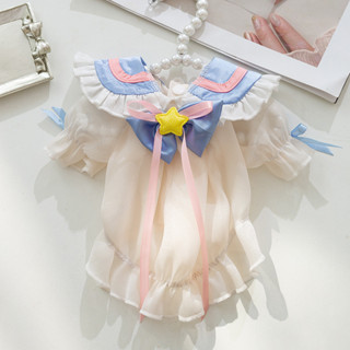 狗狗衣服 貓衣服 寵物衣服 春夏季狗狗變身美少女星星花邊裙子公主風貓咪網紗兩腳寵物狗衣服 寵物COS 犬貓咪狗狗衣服 衣
