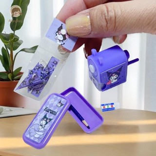ABongBang 4PCS 娃娃屋微型三麗鷗尺子模型套裝卡通 Kuromi My Melody 學校用品可愛動漫學習場