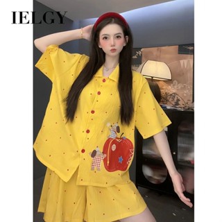 IELGY日式睡衣女甜美卡通小狗波點家居服套裝