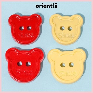 ORIENTLIIY 服裝飾品,彩色 DIY 小熊鈕扣,2025 塑膠可愛格子娃娃配件