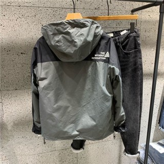 【特惠免運】男士外套 衝鋒衣 衝鋒夾克 春季新款拼色連帽外套韓版簡約青年大口袋工裝夾克痞帥男士衝鋒衣
