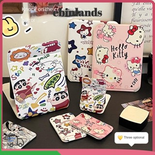 LUCKY-EBINLANDS 化妝鏡方形折疊隨身小鏡子可愛 Hello Kitty 蠟筆小新桌面化妝鏡臥室