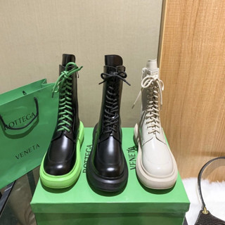 新款厚底高幫靴女 羊皮墊腳真皮中短靴