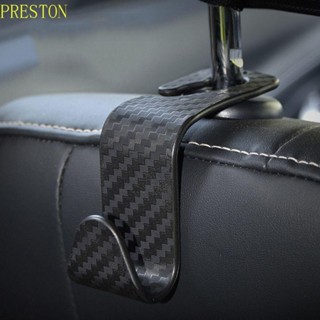 PRESTONWV汽車座椅隱藏掛鉤通用汽車夾子碳纖維自動組織器汽車車輛1PC頭枕掛鉤