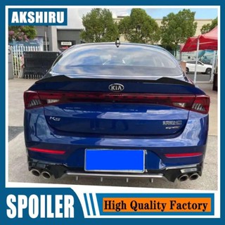 適用於起亞 K5 optima 2020 2021 擾流板高 ABS 塑膠光面黑色後行李箱行李箱唇擾流板汽車尾翼裝飾 V