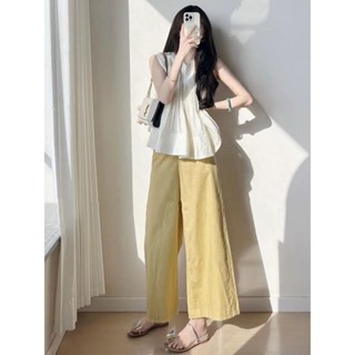 【獨角獸•百貨旗艦店】🛍️【店鋪熱銷】夏季鹽係輕熟禦姐簡約小眾不撞款高階感小香風上衣闊腿褲兩件套裝