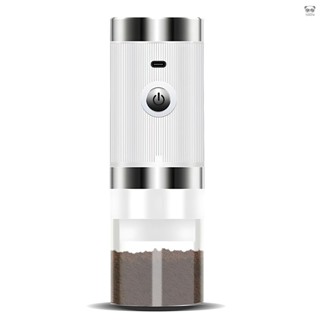 W309 便攜式電動磨豆機 USB充電咖啡豆研磨器 5檔可調 重力感應自動停止 便攜式可充電不鏽鋼咖啡研磨機帶透明料倉