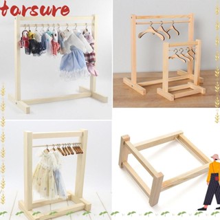 TARSURE Labubu 服裝收納盒、毛絨玩具配件娃娃 Cos 衣服木製衣架、手工 DIY Labubu 娃娃衣架適